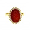 925 Sterling Silver Gold Plated Unique Alaisallah Ring with Black Onyx or Carnelian